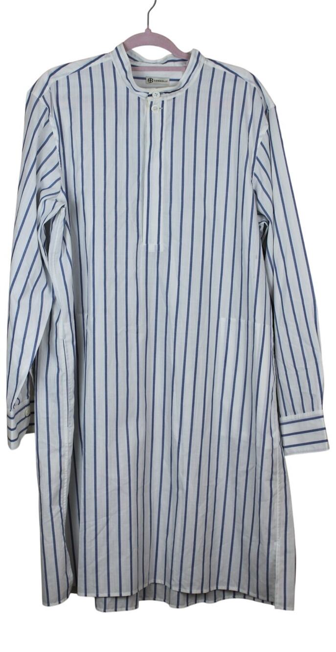Connolly White & Blue Stripe A-Line Long Sleeve British Preppy Relax Fit Dress